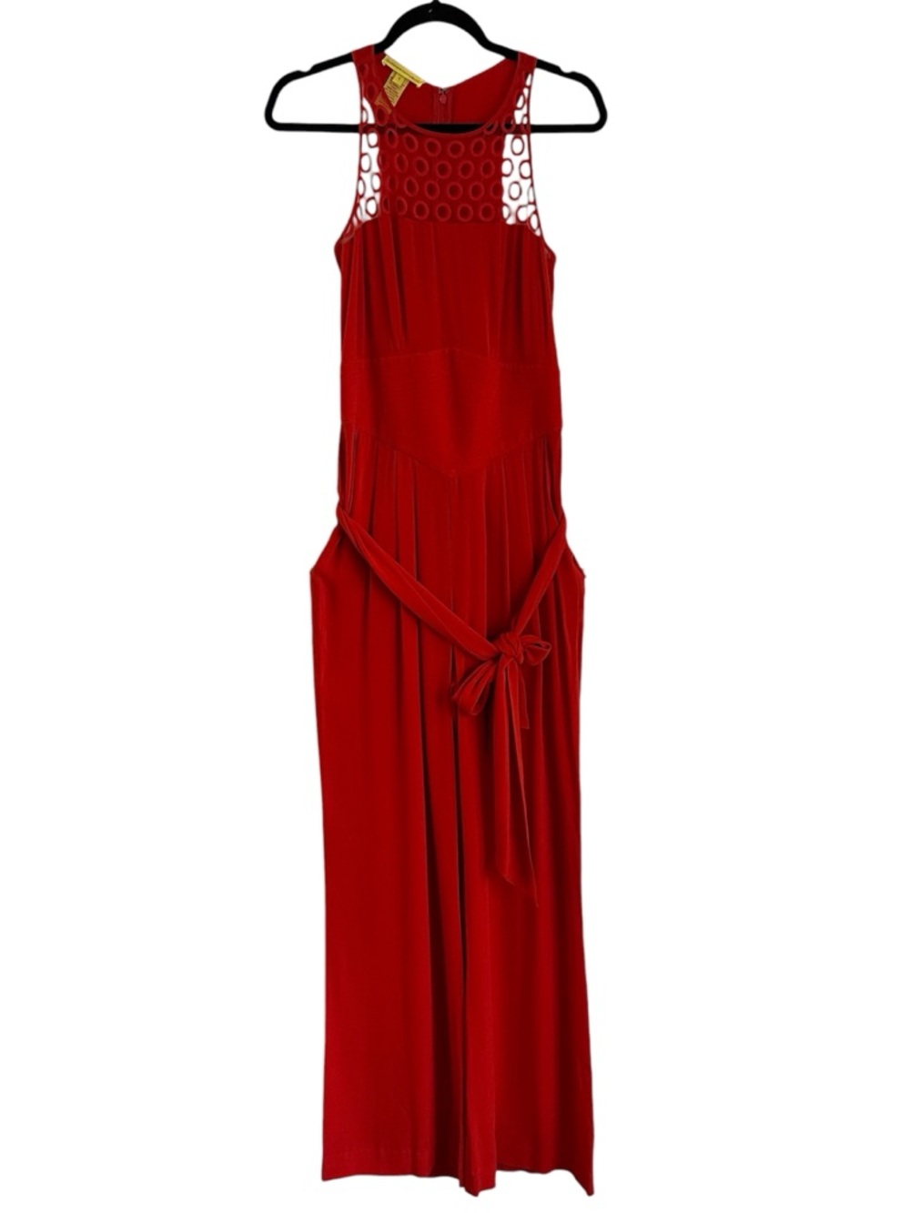 Catherine Malandrino red Orange Fernanda silk jumpsuit size 4 NWT